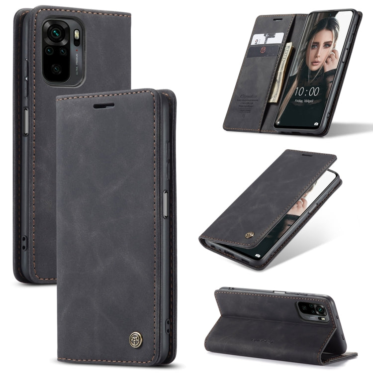 For Xiaomi Redmi Note 10 4G / Note 10s CaseMe 013 Multifunctional Horizontal Flip Leather Case with Holder & Card Slot & Wallet(Black) - Xiaomi Accessories by CaseMe | Online Shopping UK | buy2fix