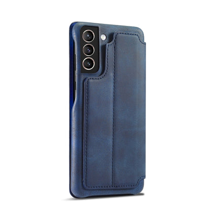 For Samsung Galaxy S21 FE LC.IMEEKE Hon Ancient Series Horizontal Flip Leather Case with Holder & Card Slot(Blue) - Galaxy Phone Cases by LC.IMEEKE | Online Shopping UK | buy2fix