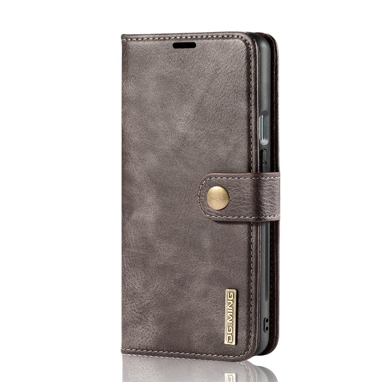 For OnePlus 9 Pro DG.MING Crazy Horse Texture Flip Detachable Magnetic Leather Case with Holder & Card Slots & Wallet(Grey) - OnePlus Cases by DG.MING | Online Shopping UK | buy2fix