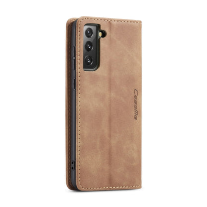 For Samsung Galaxy S21 FE CaseMe 013 Multifunctional Horizontal Flip Leather Case, with Card Slot & Holder & Wallet(Brown) - Samsung Accessories by CaseMe | Online Shopping UK | buy2fix