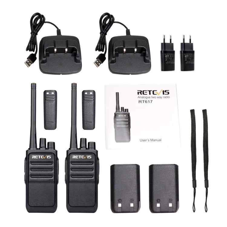 1 Pair RETEVIS RT617 0.5W PMR446 16CHS Two Way Radio Handheld Walkie Talkie, EU Plug(Black) - Handheld Walkie Talkie by RETEVIS | Online Shopping UK | buy2fix