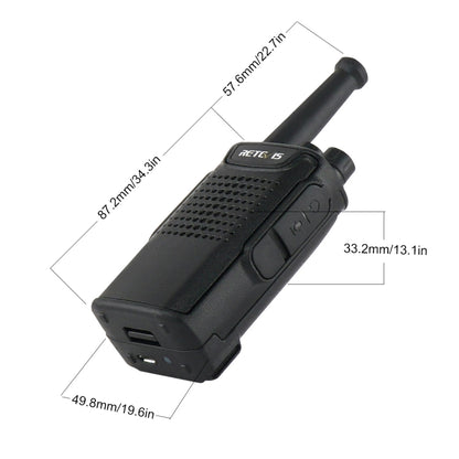 RETEVIS RT67 0.5W PMR446 16CHS Two Way Radio Mini Handheld Walkie Talkie, EU Plug(Black) - Handheld Walkie Talkie by RETEVIS | Online Shopping UK | buy2fix