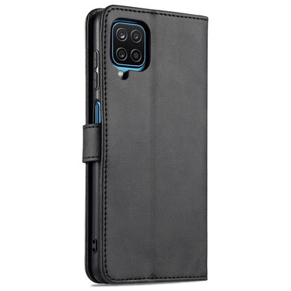 For Samsung Galaxy A12 5G AZNS Skin Feel Calf Texture Horizontal Flip Leather Case with Card Slots & Holder & Wallet(Black) - Galaxy Phone Cases by AZNS | Online Shopping UK | buy2fix