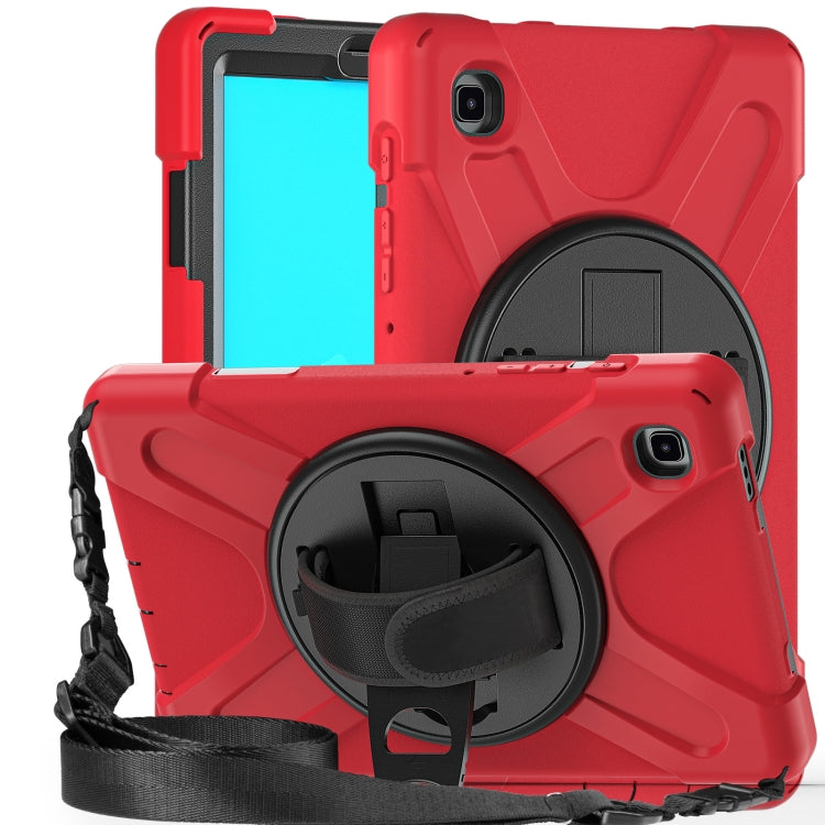 For Samsung Galaxy Tab A7 Lite T220 / T225 Silicone + PC Protective Case with Holder & Shoulder Strap(Red) - Samsung Accessories by buy2fix | Online Shopping UK | buy2fix