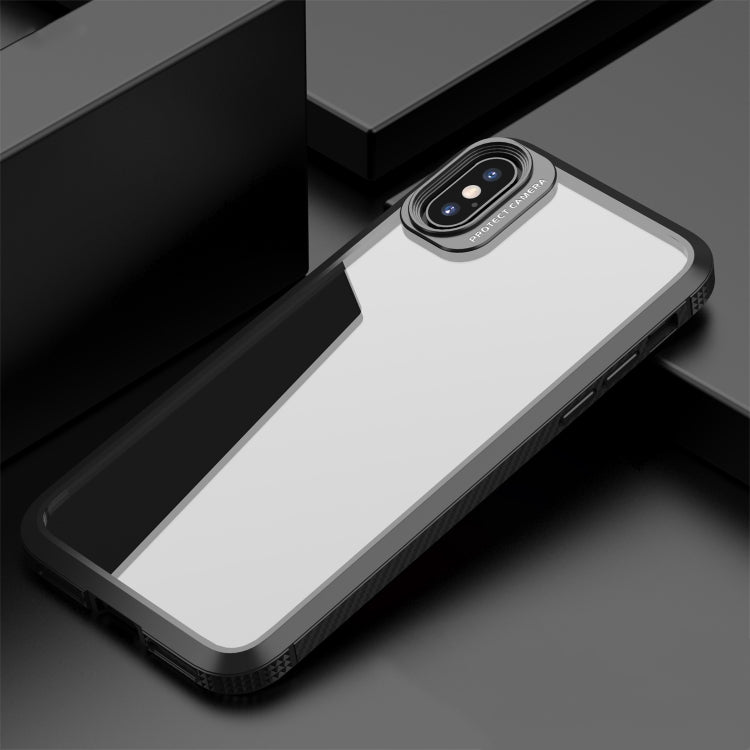 For iPhone XS Max iPAKY MG Series Carbon Fiber Texture Shockproof TPU+ Transparent PC Case(Black) - More iPhone Cases by iPAKY | Online Shopping UK | buy2fix