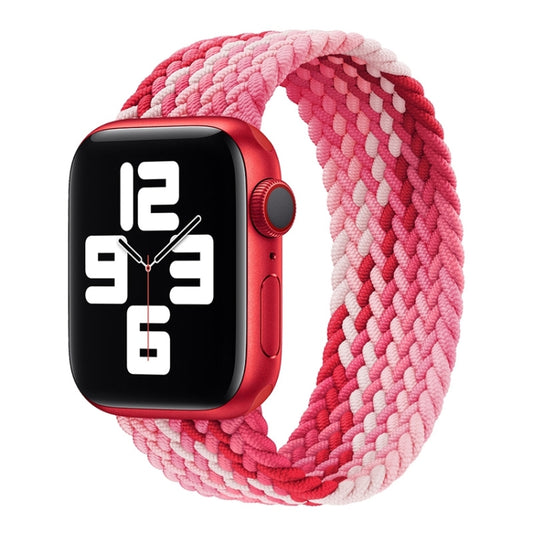 Single Loop Weaving Nylon Watch Band, Size: XS 135mm For Apple Watch Ultra 49mm&Watch Ultra 2 49mm / Series 9&8&7 45mm / SE 3&SE 2&6&SE&5&4 44mm / 3&2&1 42mm(Strawberry Red) - Watch Bands by buy2fix | Online Shopping UK | buy2fix