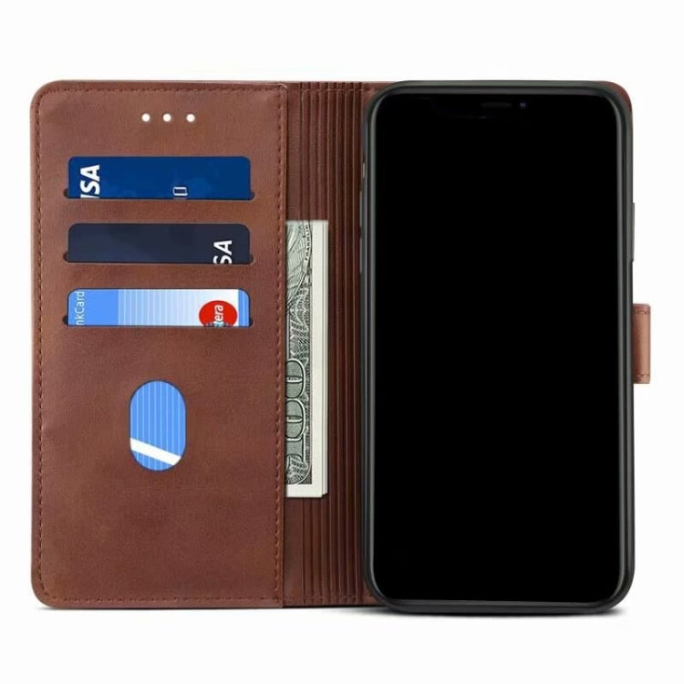 For Samsung Galaxy S21 FE GUSSIM Business Style Horizontal Flip Leather Case with Holder & Card Slots & Wallet(Brown) - Galaxy Phone Cases by GUSSIM | Online Shopping UK | buy2fix