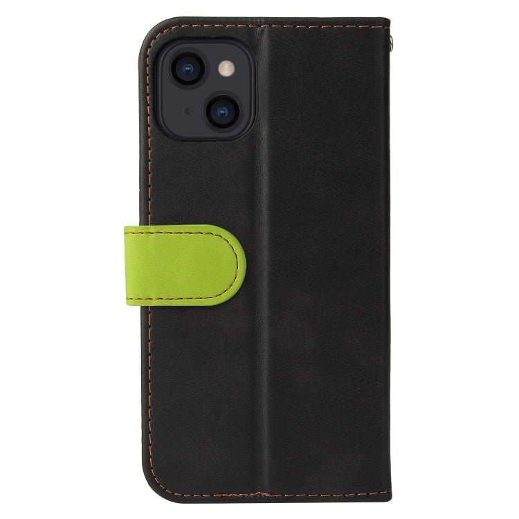 For iPhone 13 Business Stitching-Color Horizontal Flip PU Leather Case with Holder & Card Slots & Photo Frame (Green) - iPhone 13 Cases by buy2fix | Online Shopping UK | buy2fix