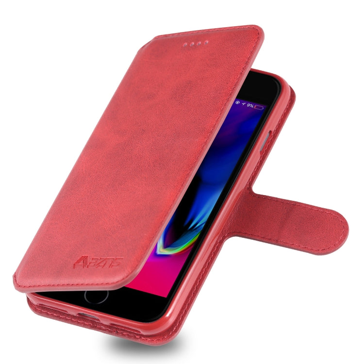 For iPhone 7 / 8 AZNS Calf Texture Magnetic Horizontal Flip PU Leather Case with Holder & Card Slots & Photo Frame(Red) - iPhone SE 2022 / 2020 / 8 / 7 Cases by AZNS | Online Shopping UK | buy2fix