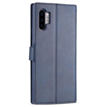 For Galaxy Note 10 Plus AZNS Calf Texture Magnetic Horizontal Flip PU Leather Case with Holder & Card Slots & Photo Frame(Blue) - Galaxy Phone Cases by AZNS | Online Shopping UK | buy2fix