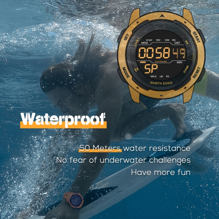 NORTH EDGE Mars Men Luminous Digital Waterproof Smart Sports Watch, Support Alarm Clock & Countdown & Sports Mode(Black) - Sport Watches by NORTH EDGE | Online Shopping UK | buy2fix