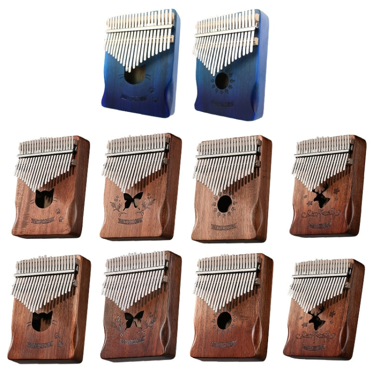 21 Tone Acacia Wood Thumb Piano Kalimba Musical Instruments(Coffee-Reindeer) - Keyboard Instruments by buy2fix | Online Shopping UK | buy2fix