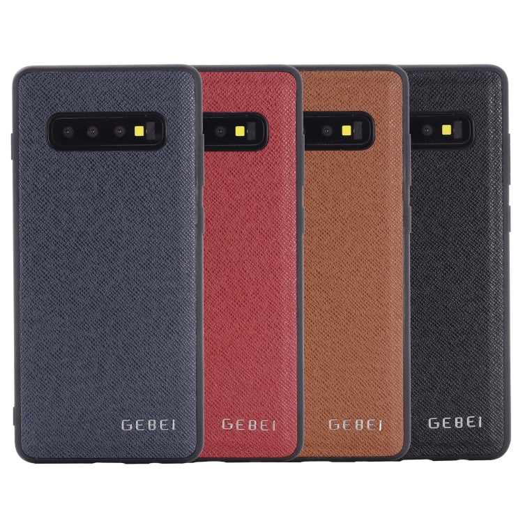For Galaxy S10+ GEBEI Full-coverage Shockproof Leather Protective Case(Blue) - Galaxy Phone Cases by GEBEI | Online Shopping UK | buy2fix