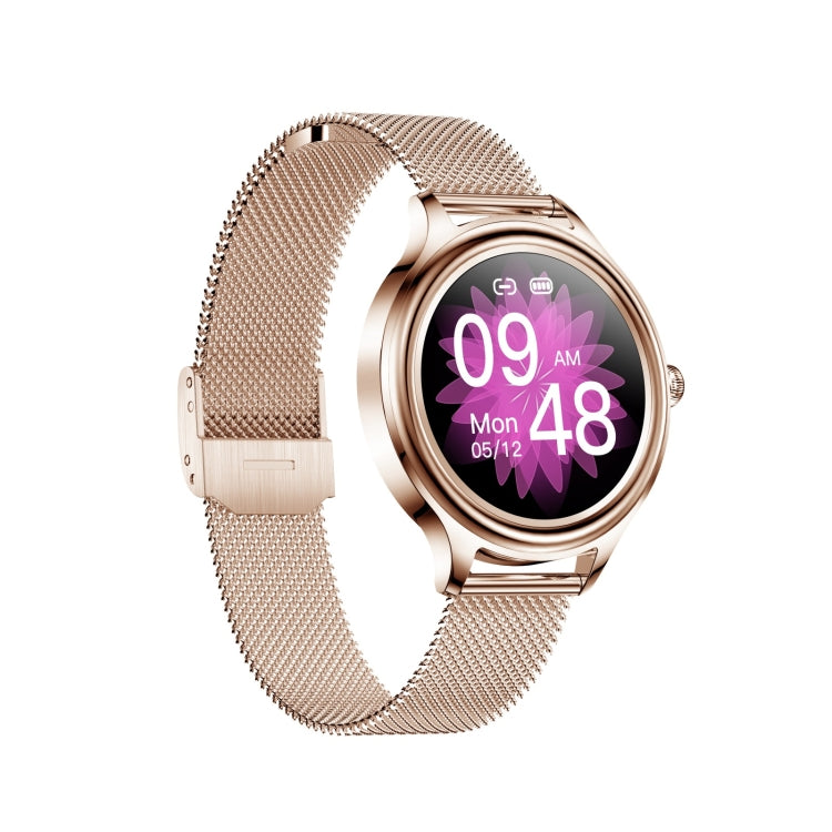 ZX10 1.09 inch HD Color Screen Bluetooth 5.0 IP68 Waterproof Women Smart Watch, Support Sleep Monitor / Menstrual Cycle Reminder / Heart Rate Monitor / Blood Oxygen Monitoring, Style:Steel Strap(Rose Gold) - Smart Wear by buy2fix | Online Shopping UK | buy2fix