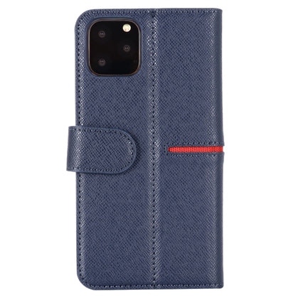 For iPhone 11 Pro Max GEBEI Top-grain Leather Horizontal Flip Protective Case with Holder & Card Slots & Wallet & Photo Frame(Blue) - iPhone 11 Pro Max Cases by GEBEI | Online Shopping UK | buy2fix