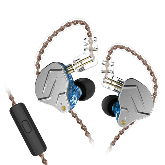 KZ ZSN Pro Ring Iron Hybrid Drive Metal In-ear Wired Earphone, Mic Version(Blue) - In Ear Wired Earphone by KZ | Online Shopping UK | buy2fix