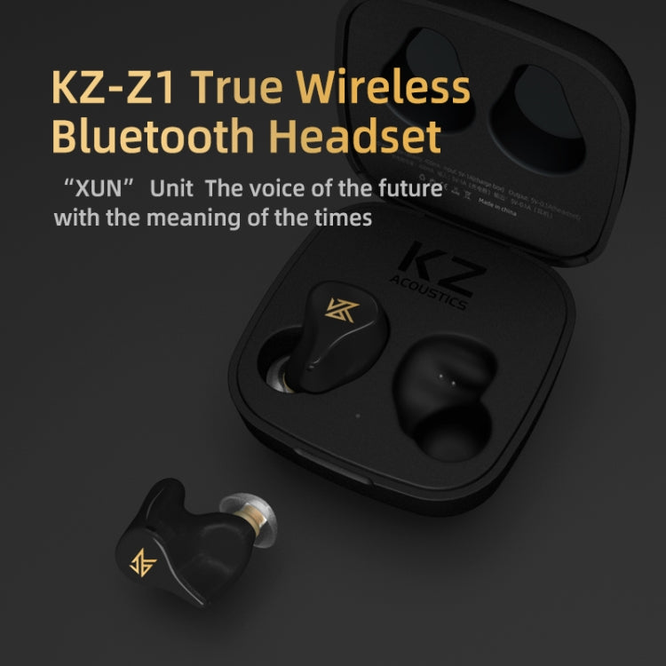 KZ Z1 1DD Dynamic True Wireless Bluetooth 5.0 Sports In-ear Earphone(Black) - Bluetooth Earphone by KZ | Online Shopping UK | buy2fix