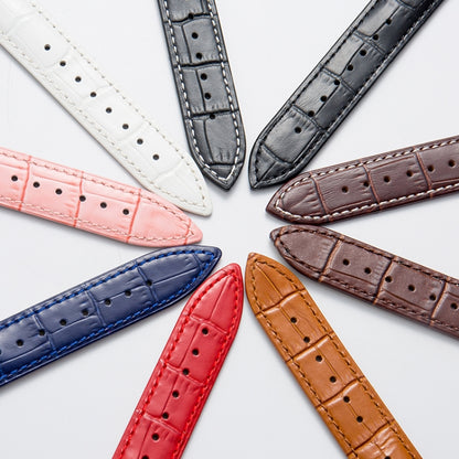 22mm Calf Leather Watch Band(Blue) - Smart Wear by buy2fix | Online Shopping UK | buy2fix