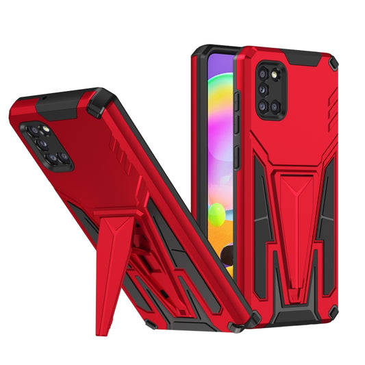 For Samsung Galaxy A31 Super V Armor PC + TPU Shockproof Case with Invisible Holder(Red) - Samsung Accessories by buy2fix | Online Shopping UK | buy2fix