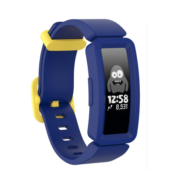 For Fitbit Inspire HR / Ace 2 Silicone Smart Watch  Watch Band(Blue + Yellow Buckle) - Smart Wear by buy2fix | Online Shopping UK | buy2fix