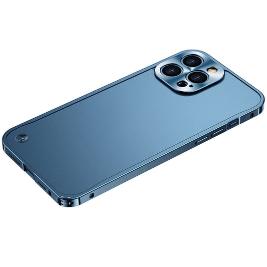 For iPhone 12 Pro Max Metal Frame Frosted PC Shockproof Phone Case(Ocean Blue) - Apple Accessories by buy2fix | Online Shopping UK | buy2fix