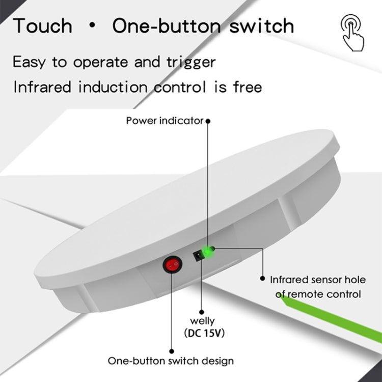 52cm Remote Control Electric Rotating Turntable Display Stand Video Shooting Props Turntable, Charging Power, Power Plug:US Plug(Black) - Camera Accessories by buy2fix | Online Shopping UK | buy2fix