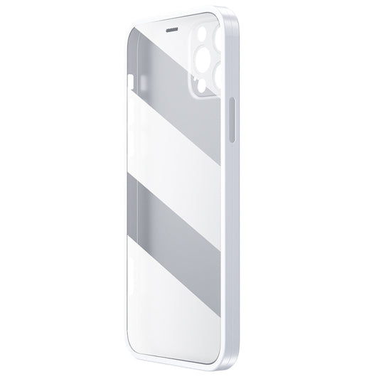 For iPhone 12 Pro Max WK WPC-011 Shockproof PC Phone Case with Tempered Glass Film(White) - iPhone 12 Pro Max Cases by WK | Online Shopping UK | buy2fix