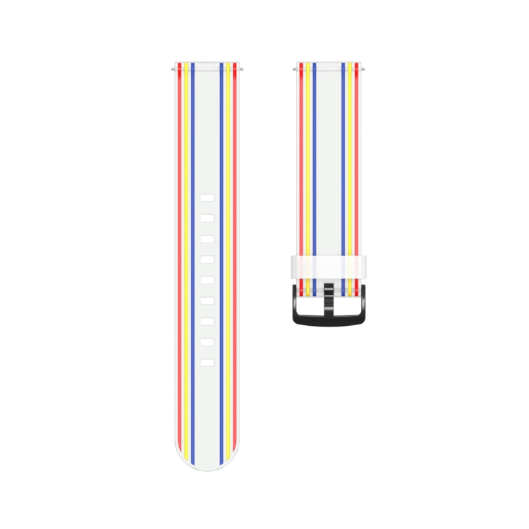 22mm Stripe Silicone Watch Band(White) - Watch Bands by buy2fix | Online Shopping UK | buy2fix