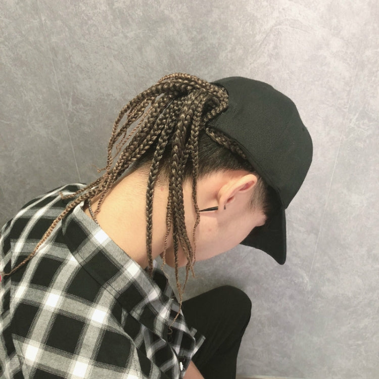 Dreadlocks Wig Hat One-piece Headgear for Men and Women, Style: Black Cap(Light Brown Braid About 35cm) - Wigs by buy2fix | Online Shopping UK | buy2fix