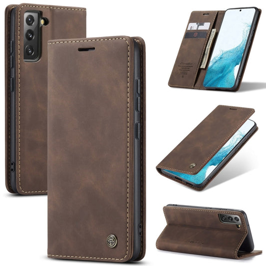 For Samsung Galaxy S22+ CaseMe 013 Multifunctional Horizontal Flip Leather Phone Case(Coffee) - Galaxy S22+ 5G Cases by CaseMe | Online Shopping UK | buy2fix