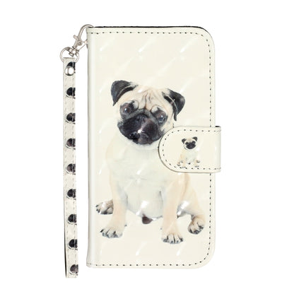 For Samsung Galaxy S22 5G 3D Pattern Horizontal Flip PU Leather Phone Case(Pug) - Galaxy S22 5G Cases by buy2fix | Online Shopping UK | buy2fix