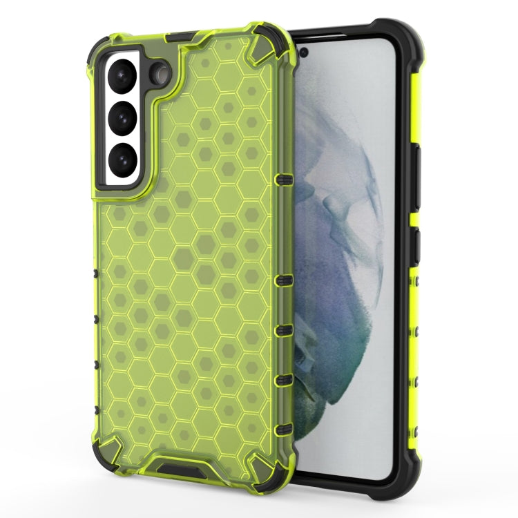 For Samsung Galaxy S22 5G Honeycomb PC + TPU Phone Case(Green) - Galaxy S22 5G Cases by buy2fix | Online Shopping UK | buy2fix