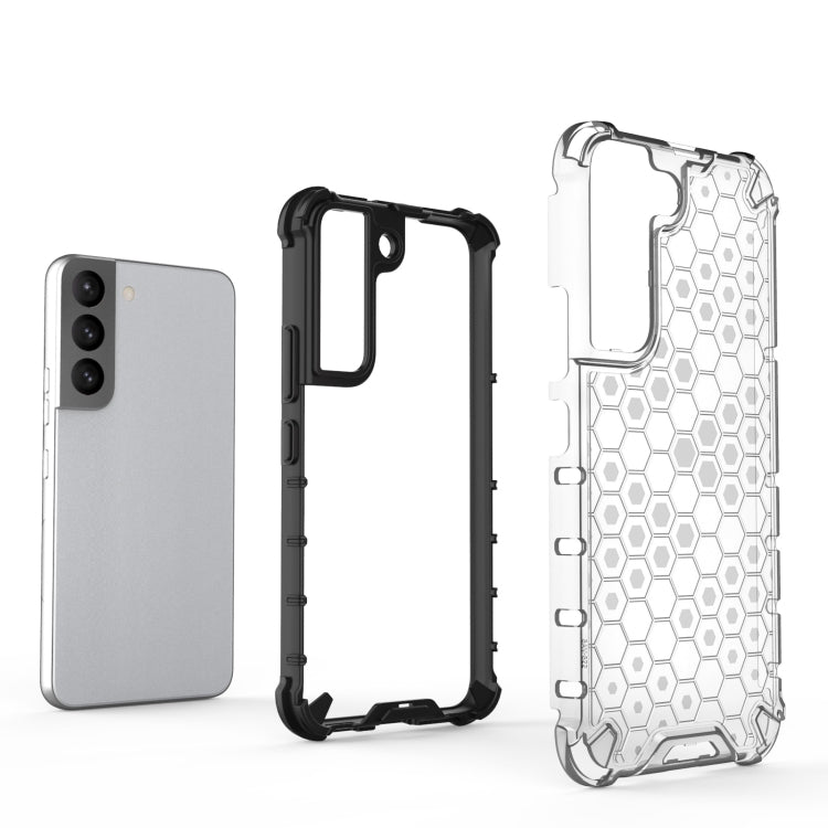 For Samsung Galaxy S22 5G Honeycomb PC + TPU Phone Case(Black) - Galaxy S22 5G Cases by buy2fix | Online Shopping UK | buy2fix