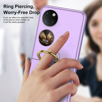 For Huawei P50 Pocket GKK Ultra-thin Full Coverage Phone Case with Ring(Gold) - Huawei Cases by GKK | Online Shopping UK | buy2fix