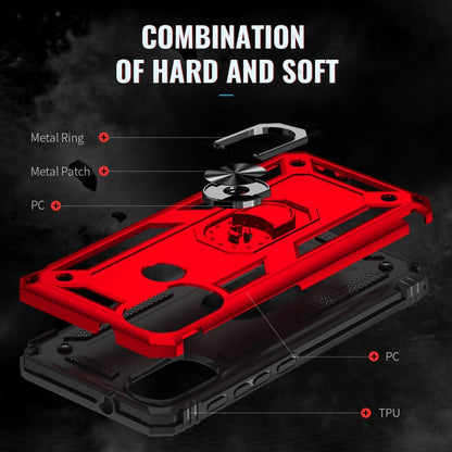 For Motorola Moto E20 / E30 / E40 Shockproof TPU + PC Holder Phone Case(Red) - Motorola Cases by buy2fix | Online Shopping UK | buy2fix