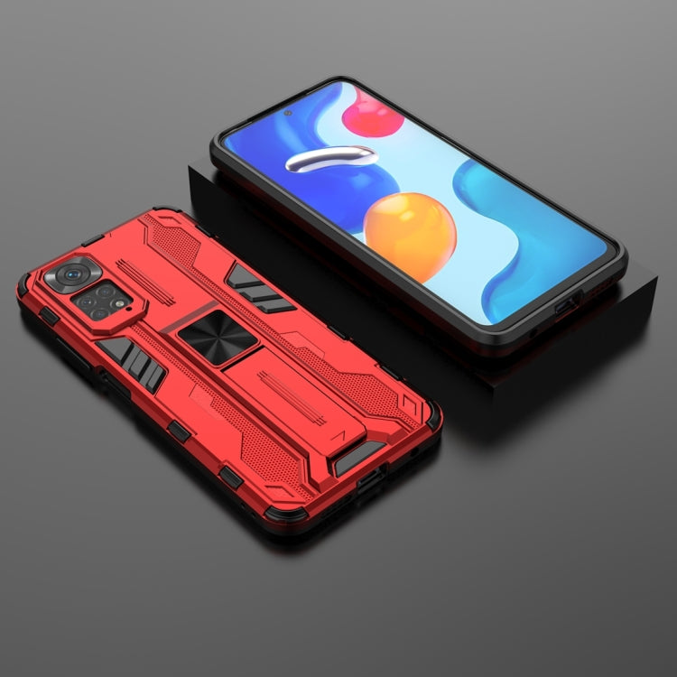 For Xiaomi Redmi Note 11 Global / Note 11S Supersonic PC + TPU Phone Case with Holder(Red) - Xiaomi Accessories by buy2fix | Online Shopping UK | buy2fix