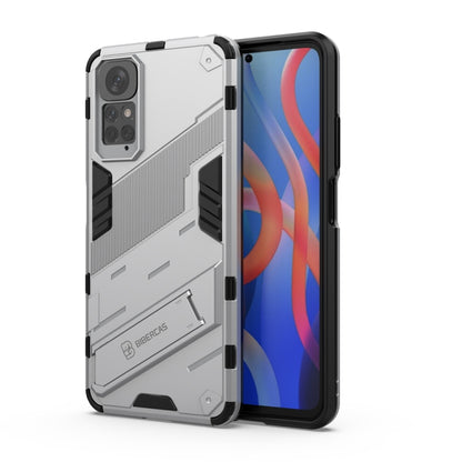 For Xiaomi Redmi Note 11 / Note 11S Global Punk Armor 2 in 1 PC + TPU Shockproof Phone Case with Invisible Holder(White) - Xiaomi Cases by buy2fix | Online Shopping UK | buy2fix