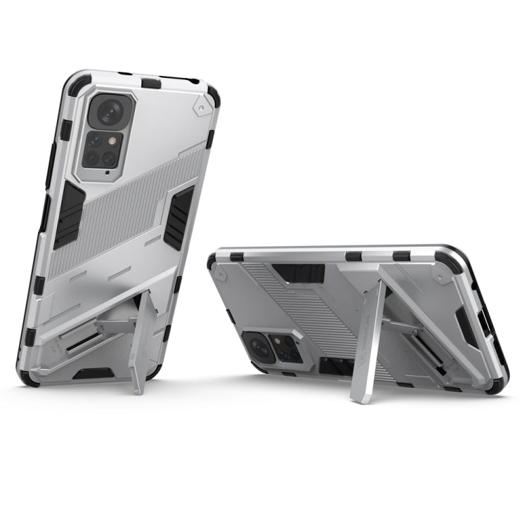 For Xiaomi Redmi Note 11 / Note 11S Global Punk Armor 2 in 1 PC + TPU Shockproof Phone Case with Invisible Holder(White) - Xiaomi Cases by buy2fix | Online Shopping UK | buy2fix