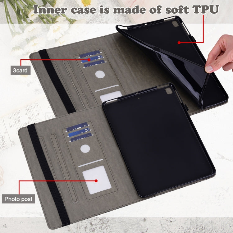 For Xiaomi Pad 5 / 5 Pro Tree & Deer Pattern Pressed Printing Leather Tablet Case with Sleep / Wake-up(Grey) - Mobile Accessories by buy2fix | Online Shopping UK | buy2fix