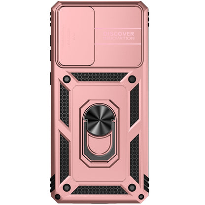 For Samsung Galaxy A73 5G Sliding Camshield Holder Phone Case(Rose Gold) - Samsung Accessories by buy2fix | Online Shopping UK | buy2fix