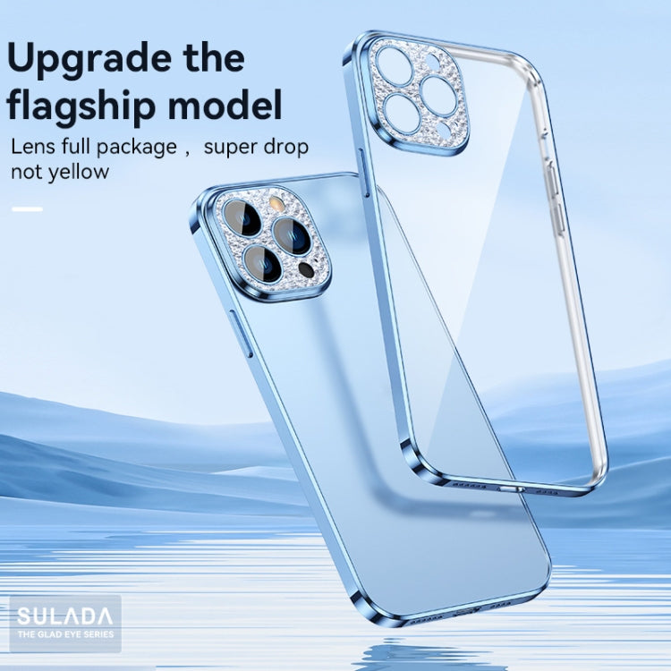 For iPhone 12 SULADA Diamond Lens Protector Plated Frosted Case(Silver) - iPhone 12 / 12 Pro Cases by SULADA | Online Shopping UK | buy2fix