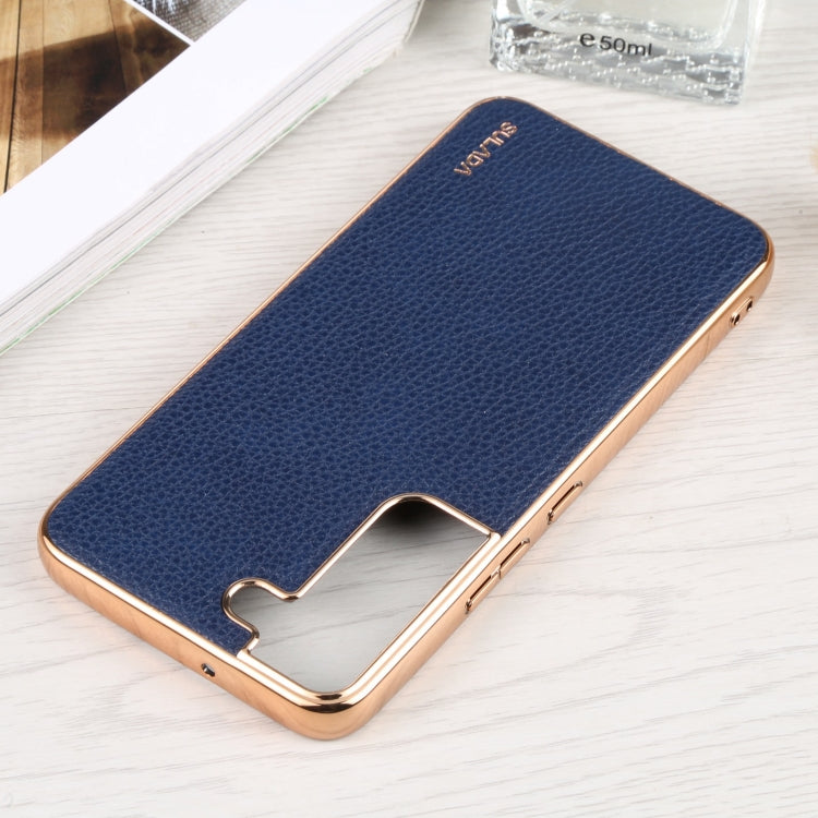 For Samsung Galaxy S22 5G SULADA Shockproof TPU + Handmade Leather Phone Case(Blue) - Galaxy S22 5G Cases by SULADA | Online Shopping UK | buy2fix