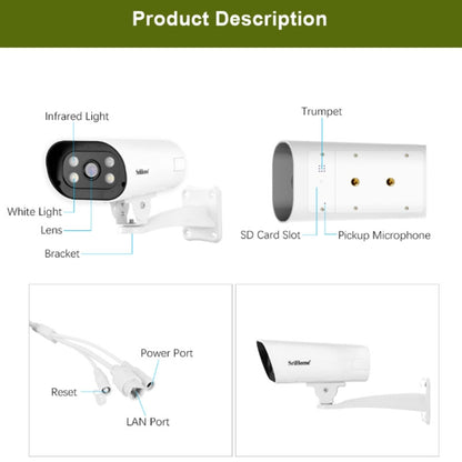 SriHome SH037B 4MP Full Color Night Vision IP66 Waterproof Bullet Camera, POE Version, AU Plug - Bullet Camera by SriHome | Online Shopping UK | buy2fix