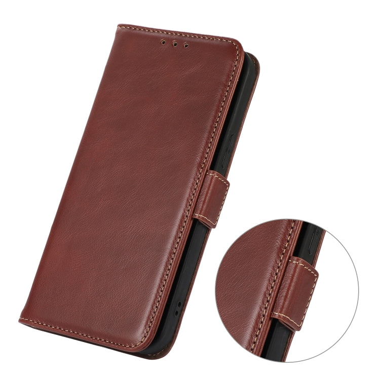 For Samsung Galaxy S22+ 5G Crazy Horse Top Layer Cowhide Leather Phone Case(Brown) - Galaxy S22+ 5G Cases by buy2fix | Online Shopping UK | buy2fix