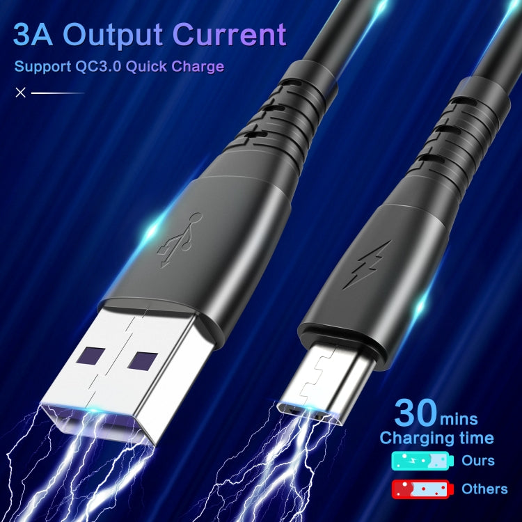 3A Micro USB Spring Charging Data Cable(Black) -  by buy2fix | Online Shopping UK | buy2fix