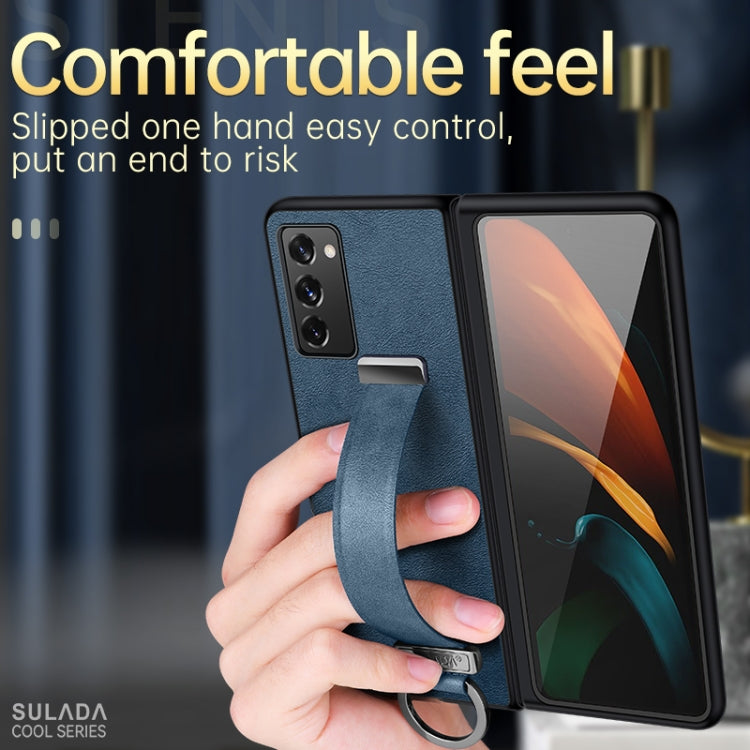 For Samsung Galaxy Z Fold2 SULADA Cool Series PC + Leather Texture Skin Feel Shockproof Phone Case(Orange) - Galaxy Phone Cases by SULADA | Online Shopping UK | buy2fix