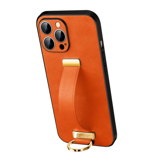 For iPhone 12 Pro SULADA Cool Series PC + Leather Texture Skin Feel Shockproof Phone Case (Orange) - iPhone 12 / 12 Pro Cases by SULADA | Online Shopping UK | buy2fix