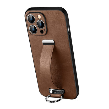 For iPhone 13 Pro Max  SULADA Cool Series PC + Leather Texture Skin Feel Shockproof Phone Case(Brown) - iPhone 13 Pro Max Cases by SULADA | Online Shopping UK | buy2fix