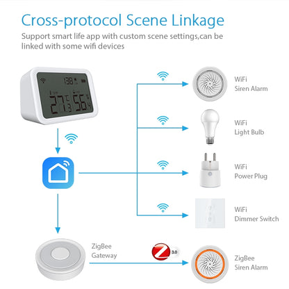 NEO NAS-TH02W WiFi 3 in1 Temperature and Humidity Sensor - Security by NEO | Online Shopping UK | buy2fix