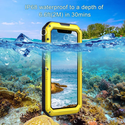 For iPhone 11 Dustproof Shockproof Waterproof Silicone + Metal Protective Case(Yellow) - iPhone 11 Cases by buy2fix | Online Shopping UK | buy2fix